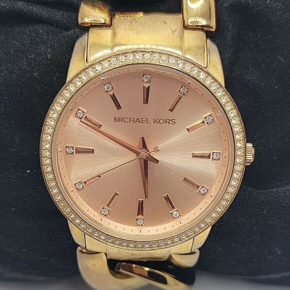 Michael Kors MK3236 Women's Stainless Steel Bangle Analog Rose Dial Watch BC875 - Picture 1 of 10